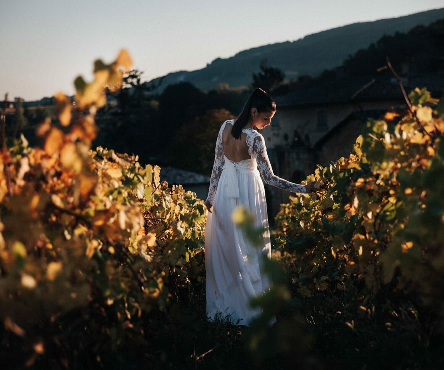 Photographe de mariage chic automne Jarnioux